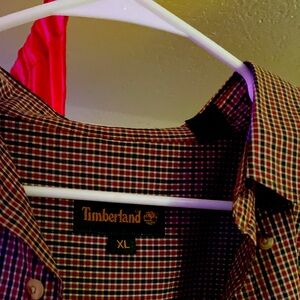 Timberland brand , brownish plaid